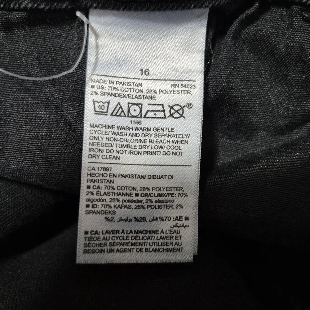 Old Navy Black Distressed Pop Icon Mid-Rise Skinny Jeans Size 16 NWOT - Picture 5 of 7